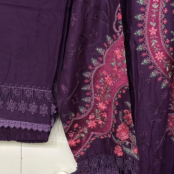 Maria. B. Embroidered Purple and Pink Salwaar Kameez in size 24” - Picture 8 of 15